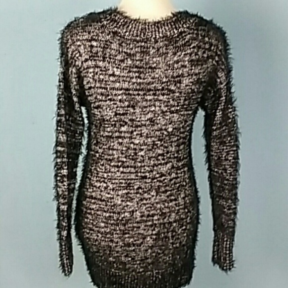 Rock & Republic Black/Silver Eyelash Sweater Sz S - Picture 3 of 7